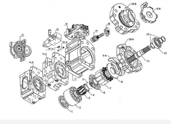 K5v200 Kawasaki Hydraulic Piston Pump Parts For Liebherr Concrete Mixer Cars